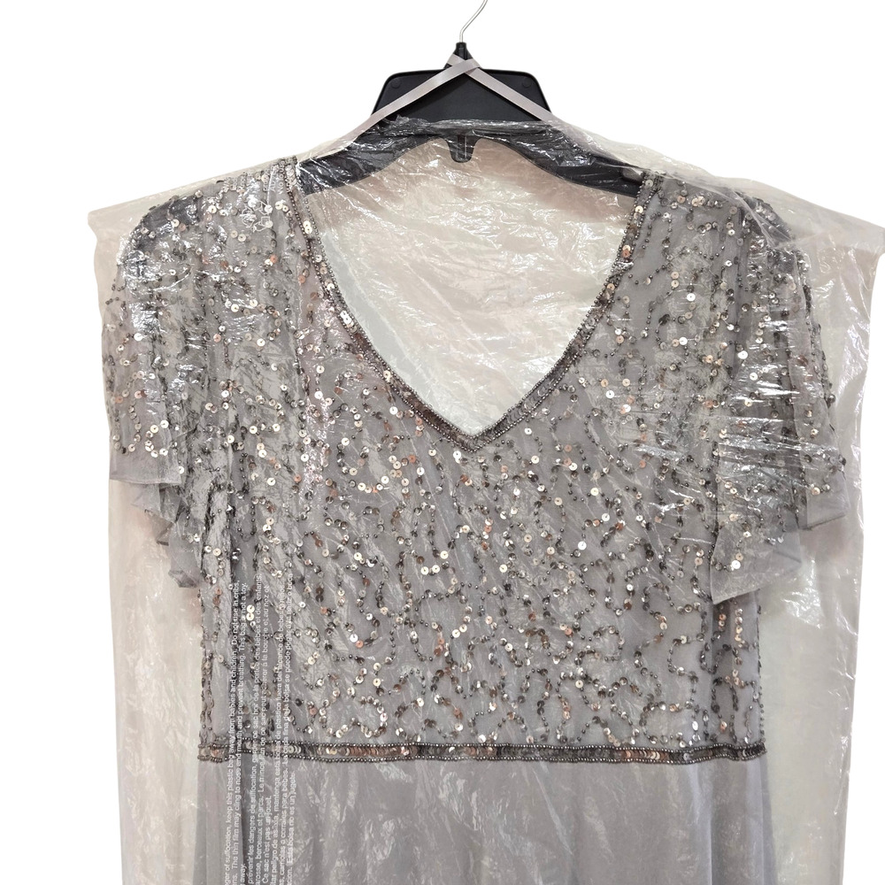 J Kara womens Petite Long Beaded Dress‎ with V-Neck Special Occasion Dress 10P - Picture 5 of 7
